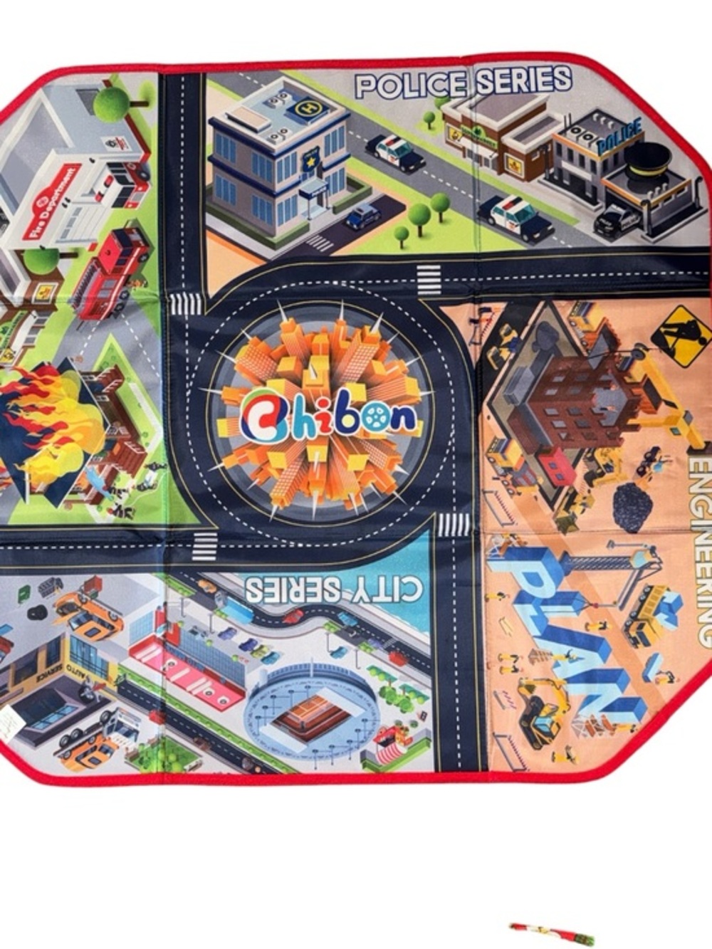 Kids Play Mat - Colorful City & Police Fire & Engineering Series Play Rug